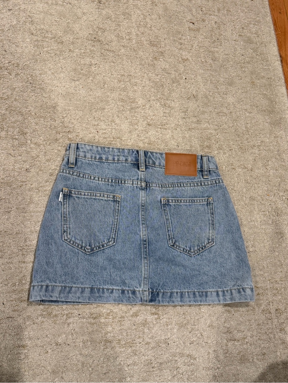 Princess Polly Nicolina Low Rise Denim Mini Skirt Ice Blue Wash - Picture 8 of 8